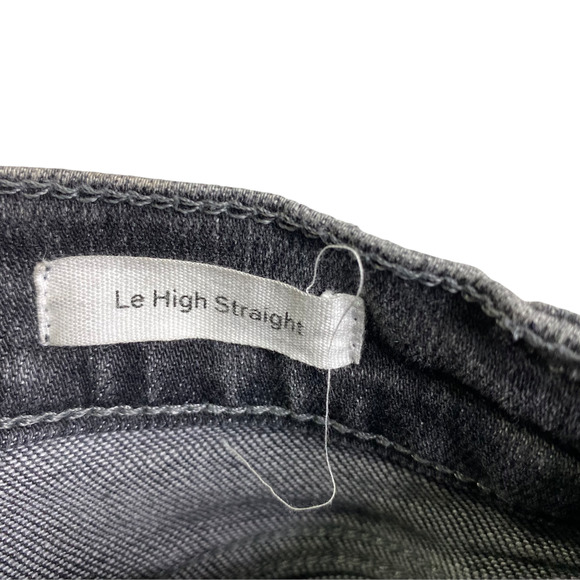 Frame Denim Women's Crop Jeans Distressed Black Le High Straight Dark Wash Sz 30 - Picture 5 of 5